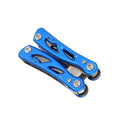Blue outdoor portable multi-function pliers fruit knife with stainless steel 420 aluminium construction and Oxford bag
