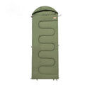 Cotton camping sleeping bag in ochre and olive green colours for outdoor bedding