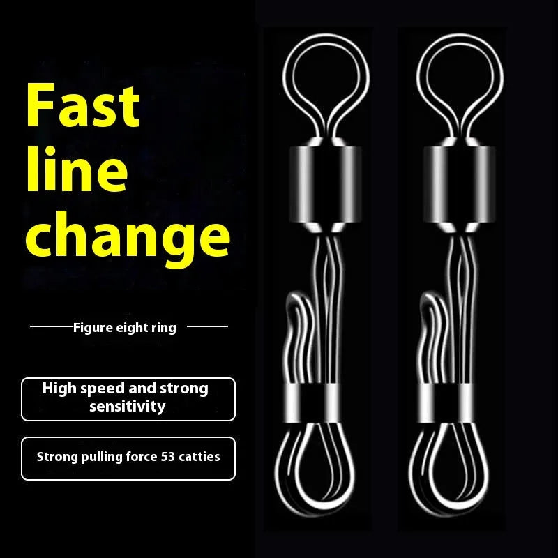 Brass fishing quick line change clamp with barrel swivel bearing and 8-word ring quick release
