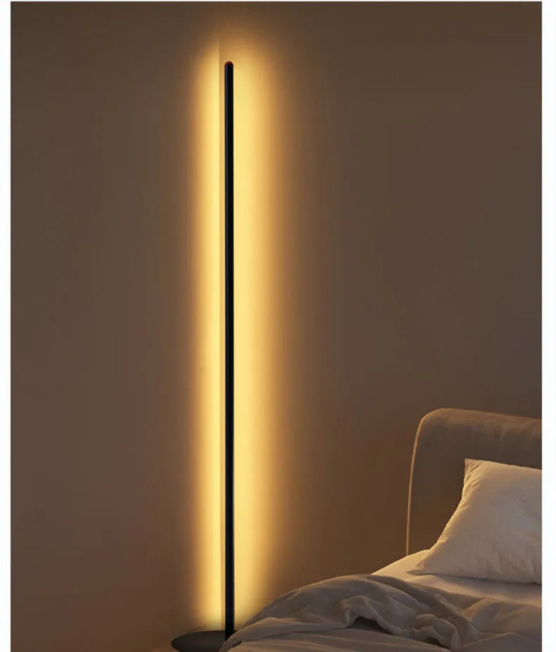 Vertical aluminium alloy floor lamp in modern simple style with USB power connection